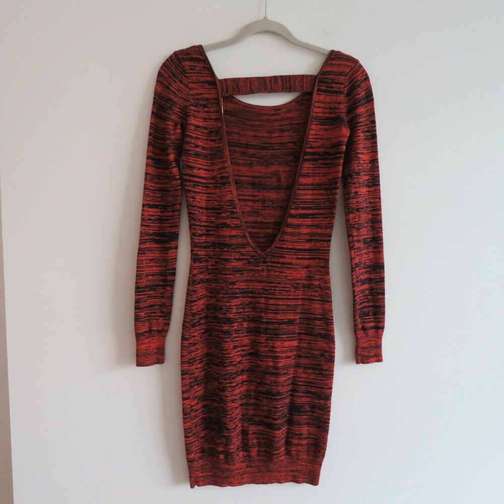 REBECCA MINKOFF Silk Cashmere Open Back Essef Sweater Dress Burnt Orange Size S - Picture 9 of 16
